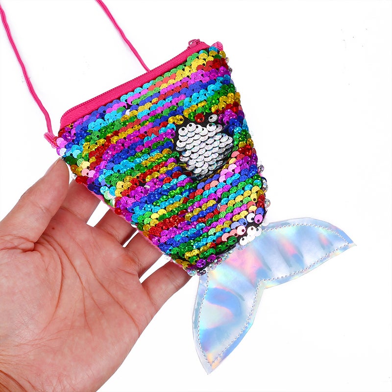 Sequin Mermaid Toddler Coin Purse Cute Small Kids Wallet Purse Glitter Girls Shiny Crossbody Purse for School Party Travel Vacation - Image 4