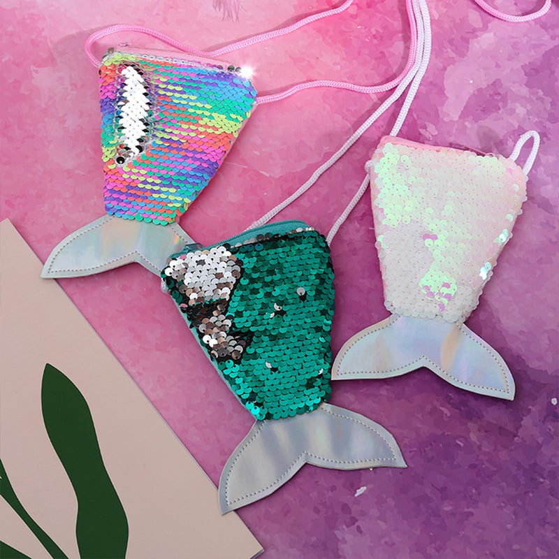 Sequin Mermaid Toddler Coin Purse Cute Small Kids Wallet Purse Glitter Girls Shiny Crossbody Purse for School Party Travel Vacation - Image 5