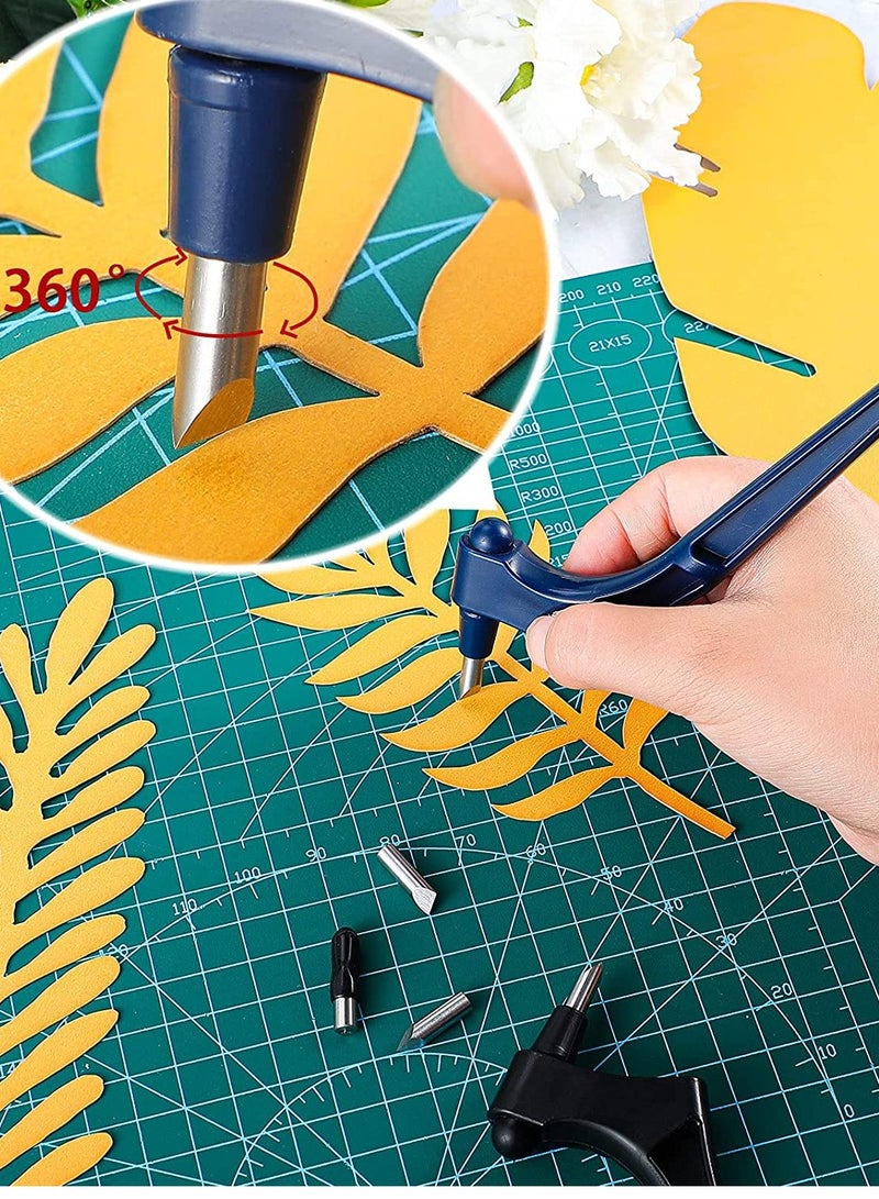 SYOSI 360-Degree Craft Cutting Tools Gyro-Cut Craft Cutting Tool Precision Art Knife Cutter Stainless Steel Craft Knives With 360-Degree Art Cutting Tool For Craft Paper-Cutting Stencil - Image 3