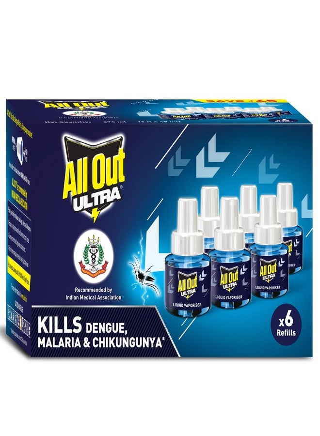 All Out Ultra Liquid Vaporizer, 6 Refills (45ml each | Kills Dengue, Malaria & Chikungunya Spreading Mosquitoes| India's Only Mosquito Killer Brand Recommended by Indian Medical Association - Image 2