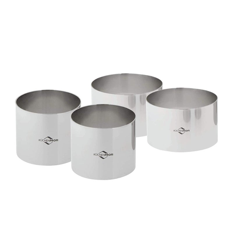 Kchenprofi Stainless Steel Cooking Rings Set of 4 Forming Ring Molds 25 Inches and 3 Inches