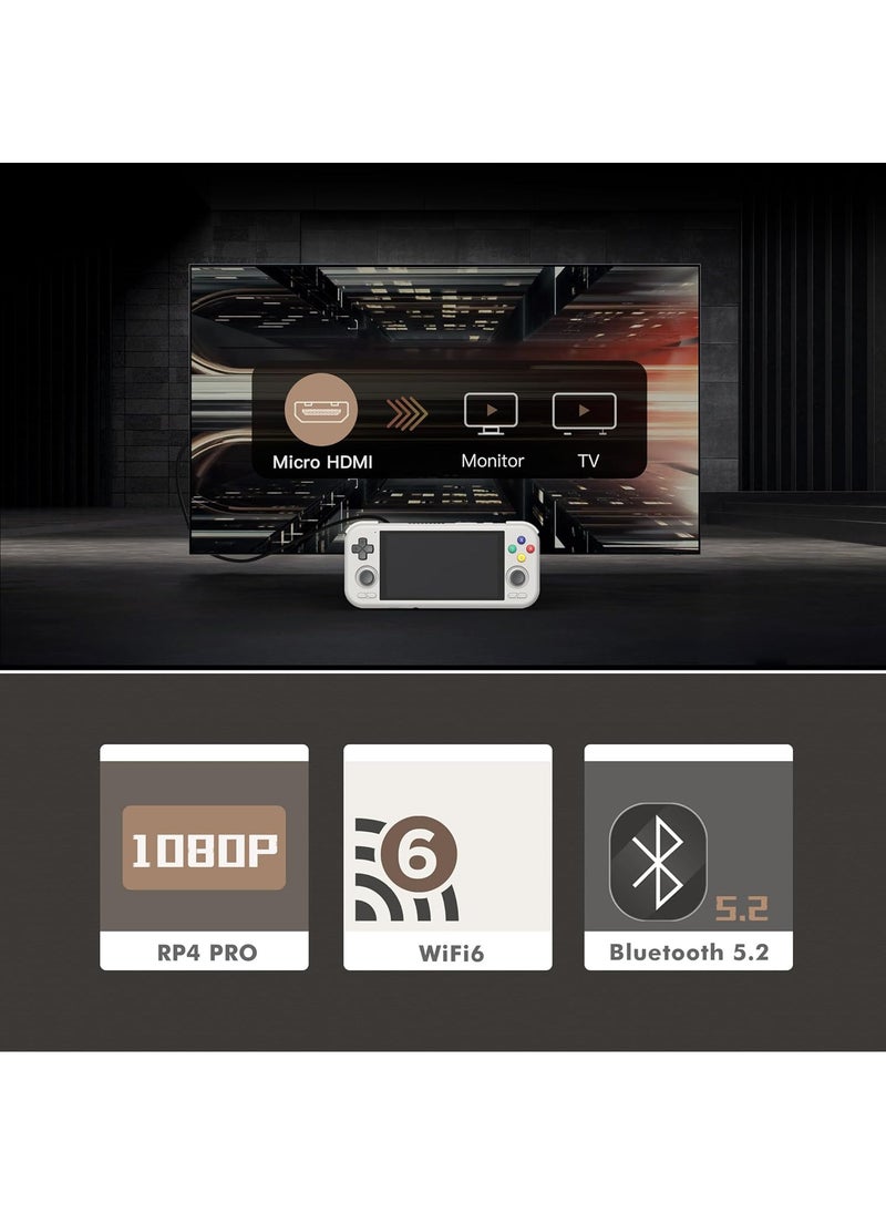 Retroid Pocket - Retroid Pocket 4 Retro Game Handheld Console, Android Retro Game Console Multiple Emulators Console Handheld 4.7 Inch Display 5000mAh Battery Classic Games Console (Transparent Red) - Image 1