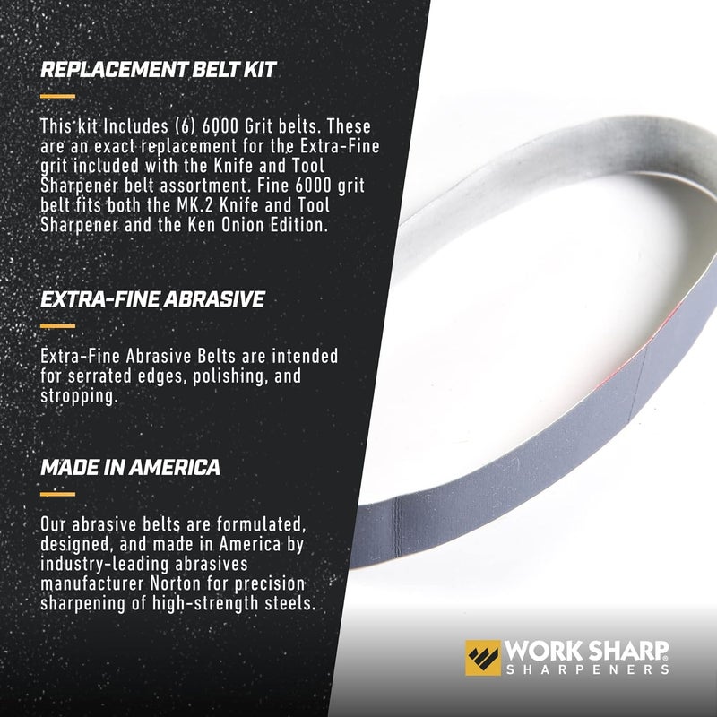 Work Sharp Knife & Tool Sharpener 6000 Grit Fine Replacement Belt Kit WSSA0002705 Purple - Image 3