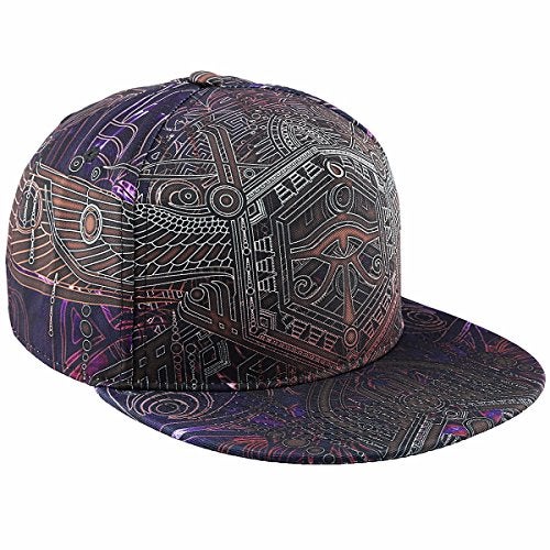 moonsix Unisex Snapback Hats,Adjustable Flat Bill Baseball Caps Dancing Hip Hop Cap,Style H - Image 1