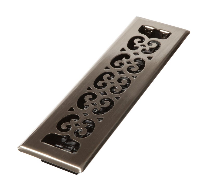 Decor Grates SPH212NKL Floor Register 2x12 Brushed Nickel Finish
