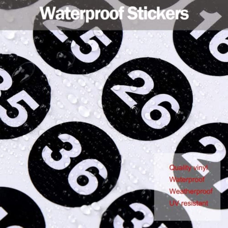 Number Stickers, Consecutive Number Stickers 1-50 2.54cm Number Labels Waterproof Self-Adhesive Universal Label for Indoor Outdoor Daily Storage Uses (10 Sheets) - Image 4