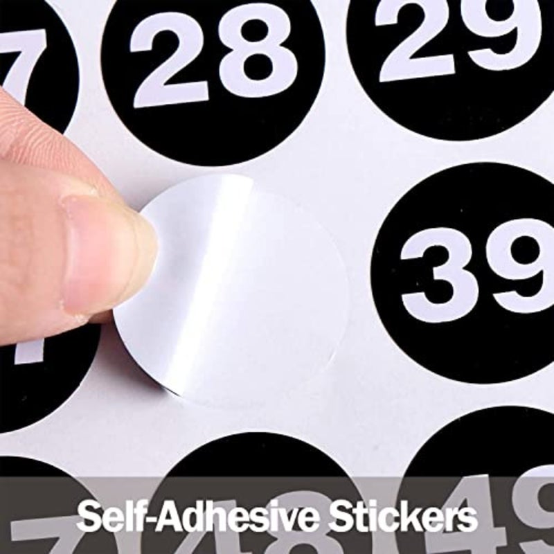 Number Stickers, Consecutive Number Stickers 1-50 2.54cm Number Labels Waterproof Self-Adhesive Universal Label for Indoor Outdoor Daily Storage Uses (10 Sheets) - Image 3