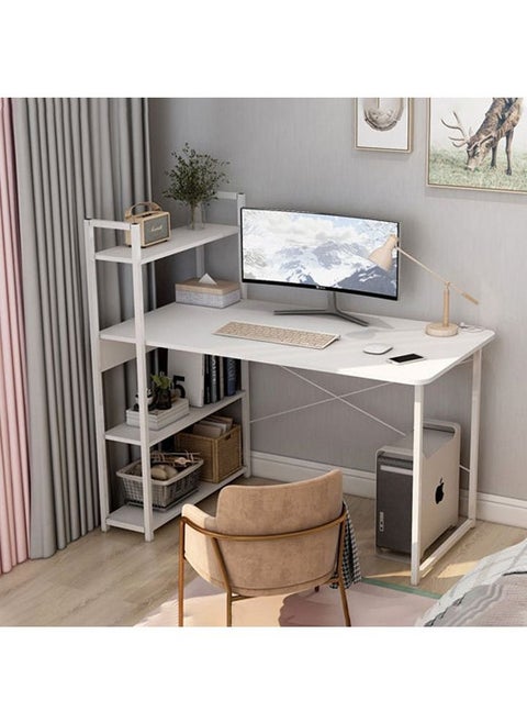 Home Office Computer Desk with Bookshelf Modern Simple Study Table 110x60cm