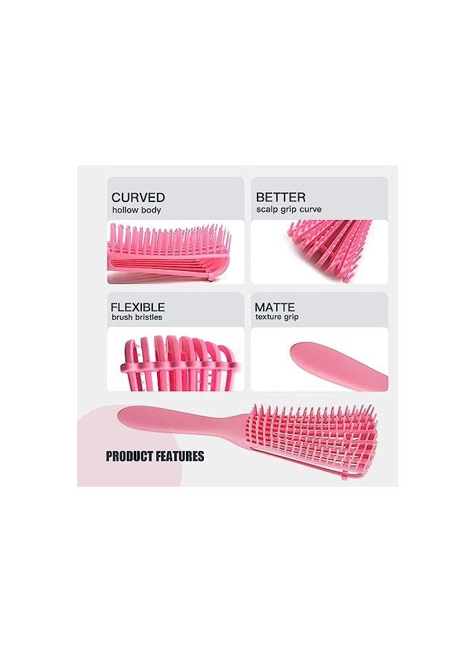 ORiTi Thick Curly Hair and 9 Row Styling Brush Rat Tail Comb Wide Tooth Comb Detangler Hair Comb  - Image 5