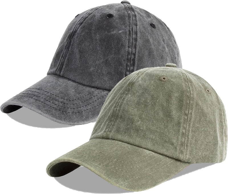 LANGZHEN Unisex Baseball Cap 100% Cotton Fits Men Women Washed Denim Adjustable Dad Hat - Image 1