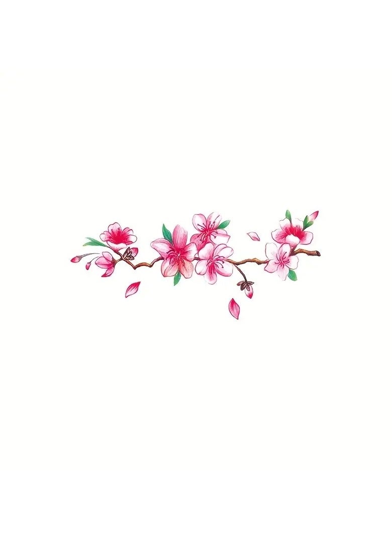 ORiTi - Long Lasting Waterproof Blooming Cherry Blossom Temporary Tattoos Non Toxic Arm Leg and Body Art Stickers for 2-7 Days - Image 1