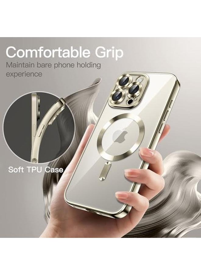 Jetech Soft Clear Case For Iphone 16 Pro 6.3 Inch Camera Lens Full Protection Compatible With Magsafe Wireless Charging Shockproof Electroplated Tpu Phone Cover Natural Titanium  - Image 4