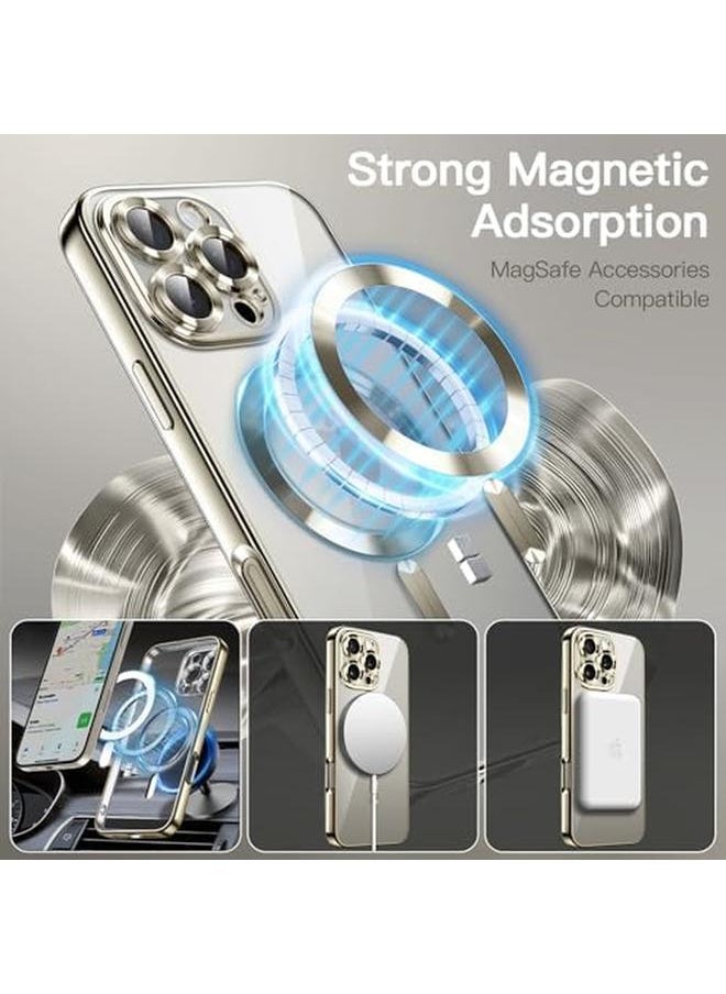 Jetech Soft Clear Case For Iphone 16 Pro 6.3 Inch Camera Lens Full Protection Compatible With Magsafe Wireless Charging Shockproof Electroplated Tpu Phone Cover Natural Titanium  - Image 3
