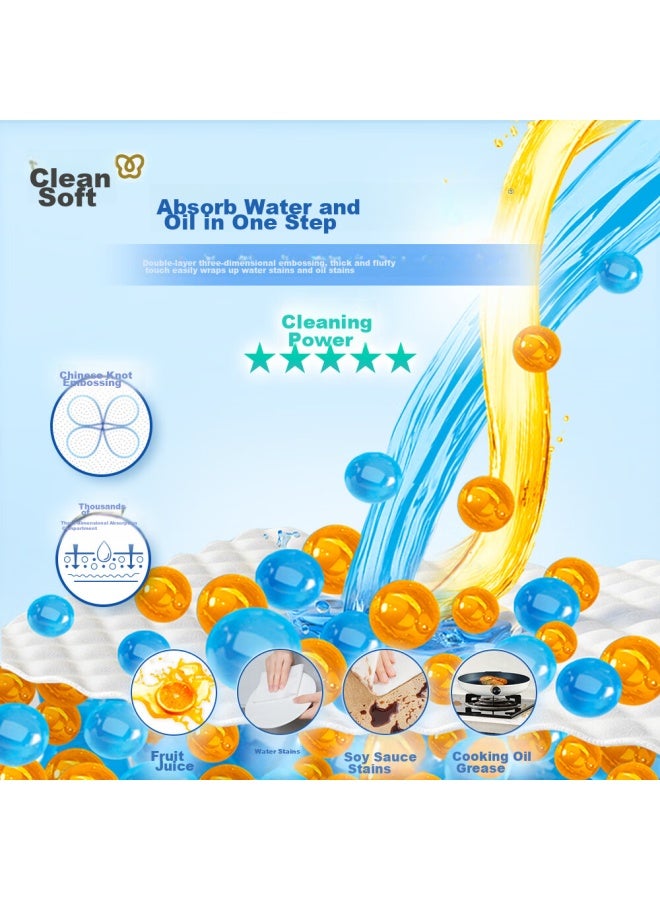 CS Jierou Kitchen Paper Towels, 75 Sheets*8 Packs, Double-layer Thickened, Large Size, Removes Oil Stains, 8 Packs, New And Old Products Shipped Alternately - Image 3