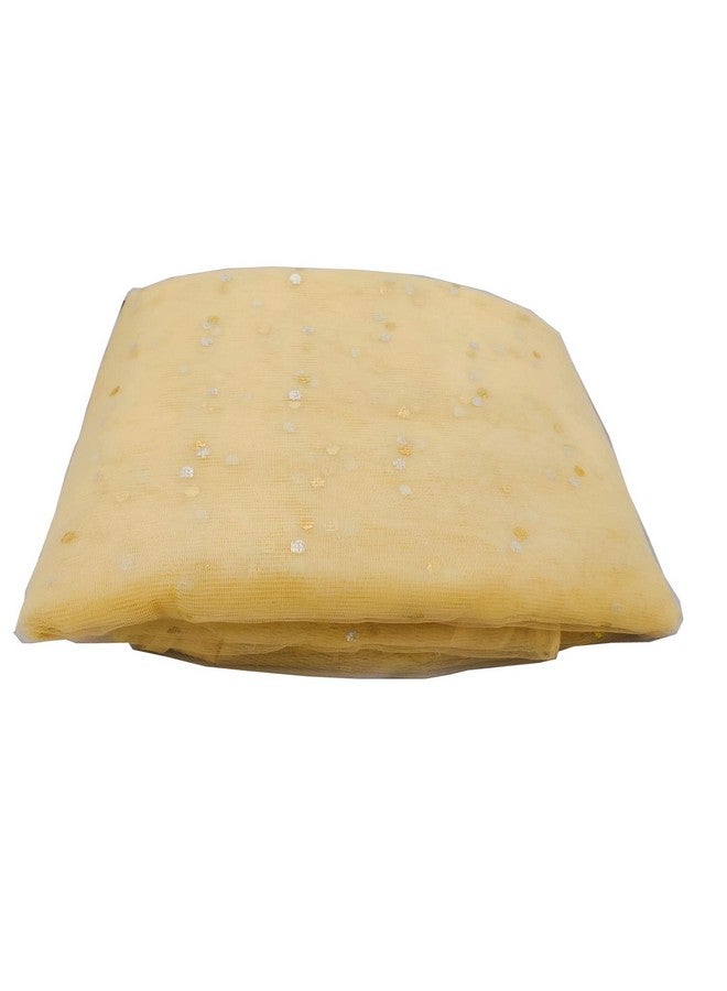 3A FEATURETAIL 42Inch Width 10Mtr Solid Golden Dotted Net Fabric For Decoration, Fruit/Dryfruit/Gift Packing & Trousseau Tray Packing (Golden, 10 Mtr) - Image 2