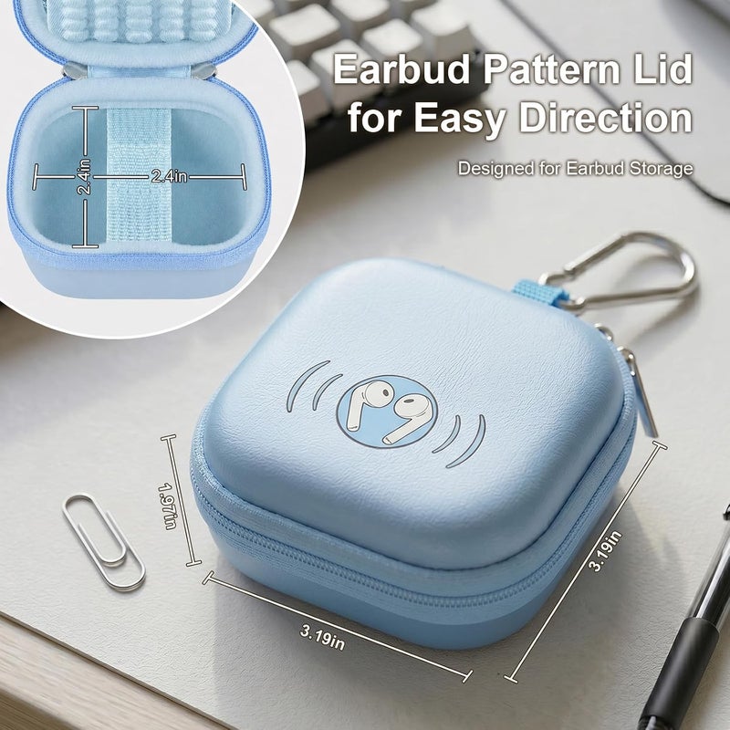 ANKHOH Earbud Case for TAGRY X08 Bluetooth Headphones True Wireless Earbuds 60H, EVA Hard Carrying Bag with Mesh Pocket, Carabiner, Dual Zipper, for Charging Cable and Ear Tips, Case Only - Image 3