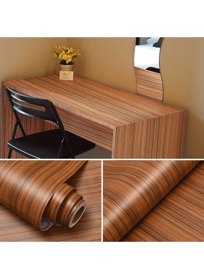 Wolpin Wall Stickers Furniture Wallpaper Wood Door 45 cm x 10 m DIY Vinyl, Almirah, Shelf Liner, Revamp Desk Table Top, Wardrobe, Kitchen Cupboard Decoration Self Adhesive, Brown - Image 3