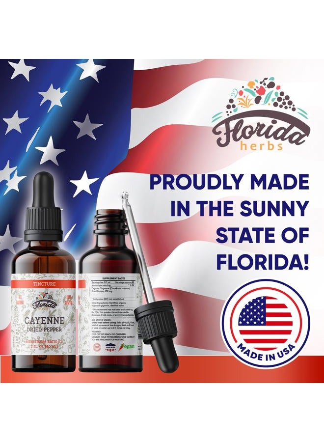 FLORIDA HERBS مستخلص صبغة الكايين، كايين عضوي (كابسيسوم أنوم) فلفل مجفف - جليسرين نباتي - غير معدل وراثيًا - 2 أونصة - Image 5