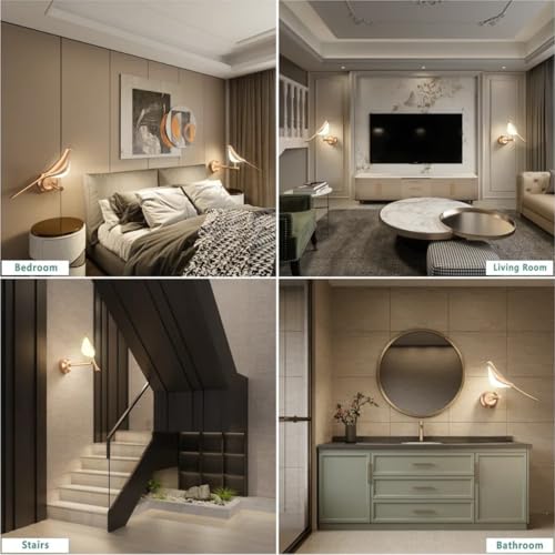 SINOMAN Metal Wall Light For Living Room Modern/Wall Lamps For Bedroom/For Living Room/Wall Lights For Home Decoration/Bedside Wall Lamp (Sparrow Led, Single) - Image 5