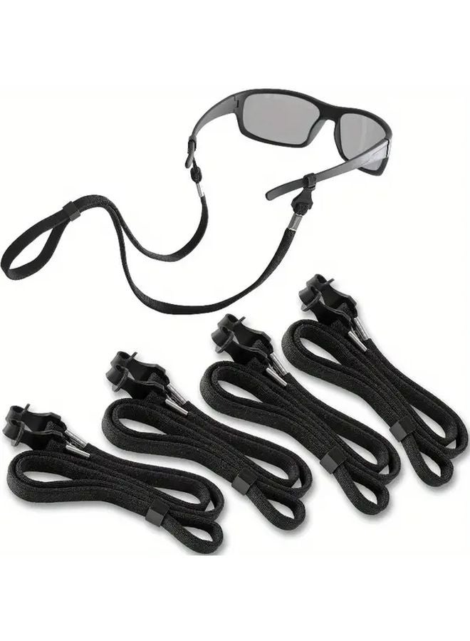 2pcs Black Adjustable Non Slip Glasses Neck Straps with Locking Clip - Image 2