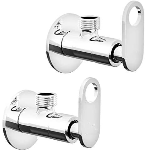 Clinton PRIME Brass Angle Valve With Wall Flange Pack Of2 Angle Cock Faucet Wall Mount Installation Type AMAP_PRIME BRASS ANGLE WALL_2 - Image 1