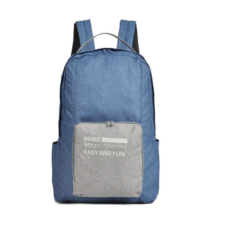 Thickened Travel Backpack Folding Storage Bag Dark blue