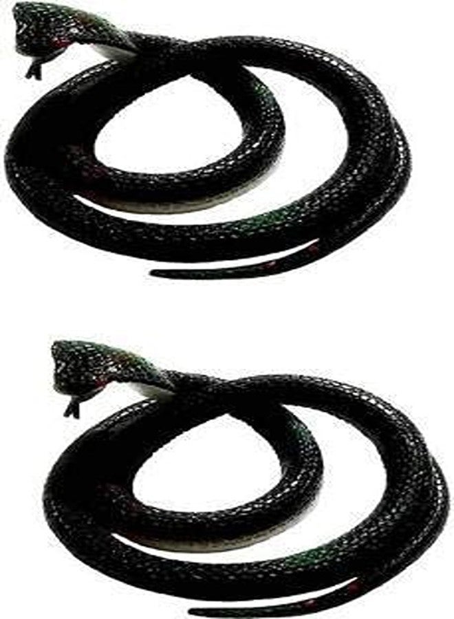 Munmoll Fun Cobra Snake Toys for Kids Long Rubber Snake Toy Prank Toy Snake for Kids (Black) - Image 4