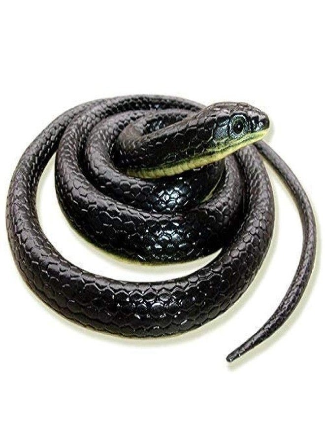 Munmoll Fun Cobra Snake Toys for Kids Long Rubber Snake Toy Prank Toy Snake for Kids (Black) - Image 3