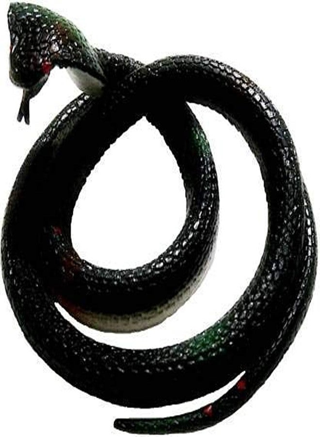Munmoll Fun Cobra Snake Toys for Kids Long Rubber Snake Toy Prank Toy Snake for Kids (Black) - Image 1