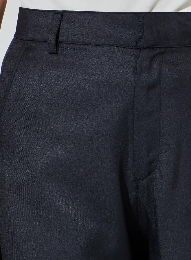 Styli Black Solid Wide leg Trousers - Image 3