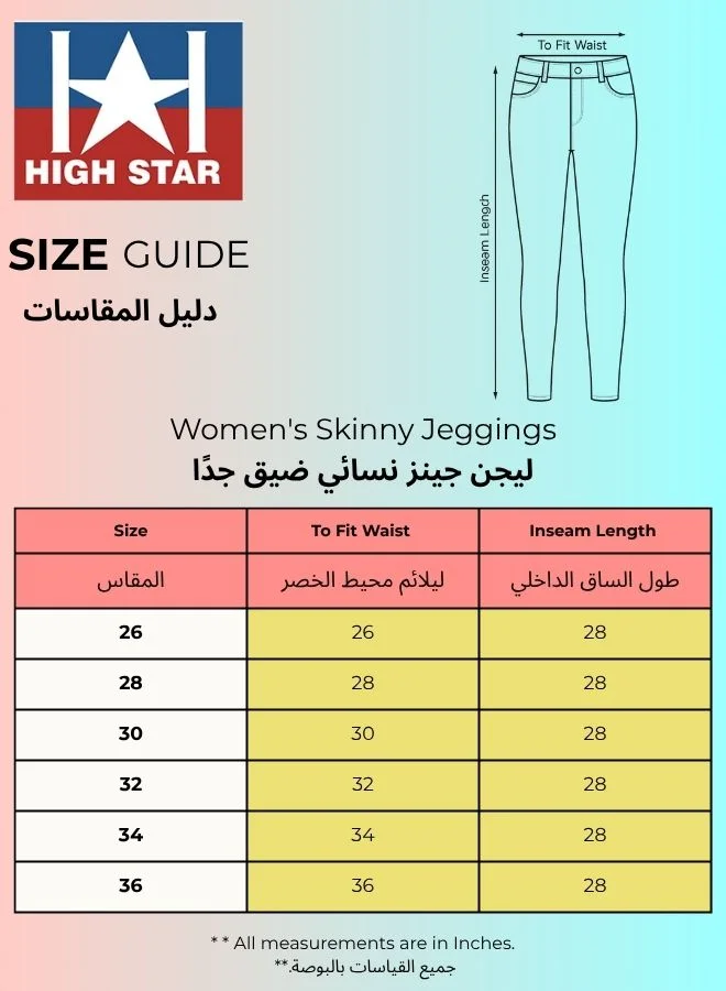 HIGH STAR Women Black Skinny Fit Denim Jeggings