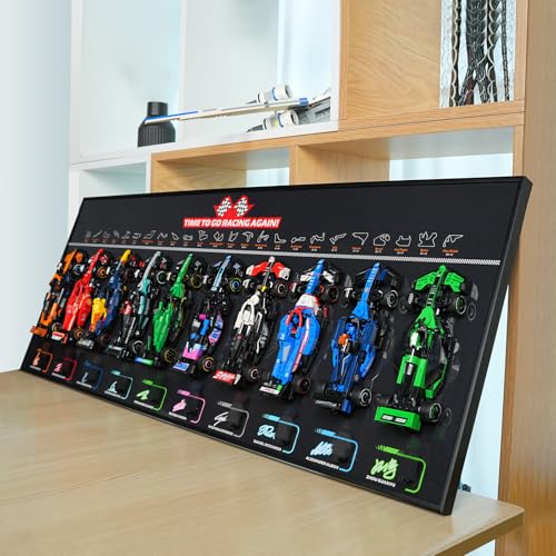 DALDED Display Wallboard for Lego F1 Speed Champions Set 66802 7724277251 10 Race Cars Model Wall Mount Display Transform Models into Wall Art Models Not Included Premium Black Collectors Mount - Image 1