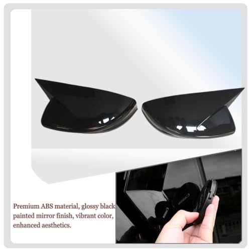 MUXEE 2PCS New Sports Rear Mirror Cover Caps for Nissan sentra 2013-2019/Altima Sedan 2013-2018 ABS Side Door Wing Mirror Cap Covers Exterior car Accessories -Bright Black - Image 5