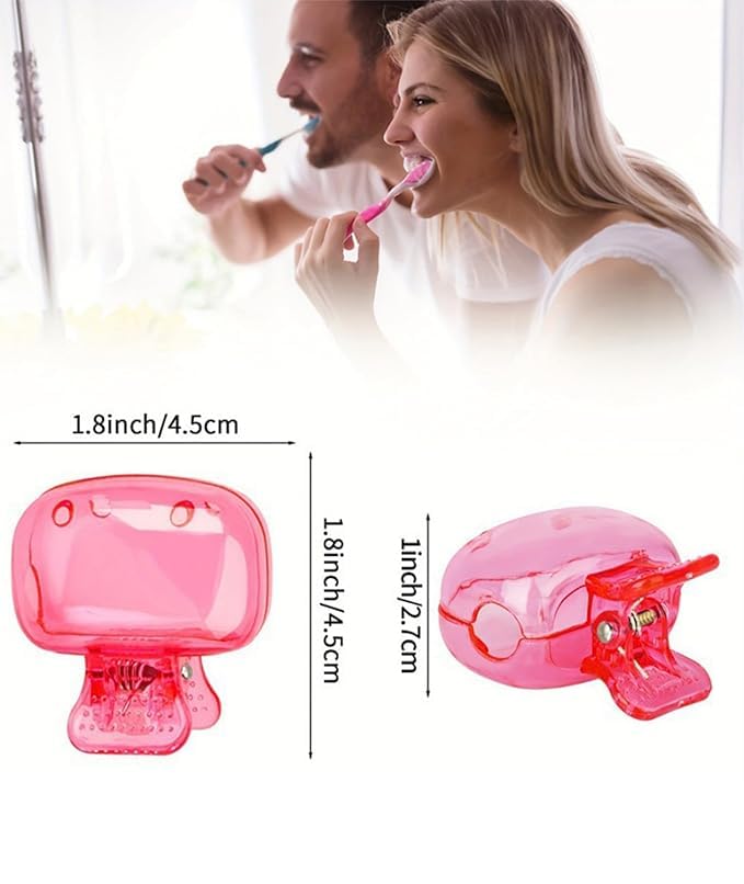 M.F.H Anti Bacterial Hygiene Caps for Toothbrush, 2PCS and Toothbrush Case with Suction Cup, 2 Pcs Wall with Cover Case, Bathroom Toothbrush Holder (Random Colour) (Pack of 2) - Image 3