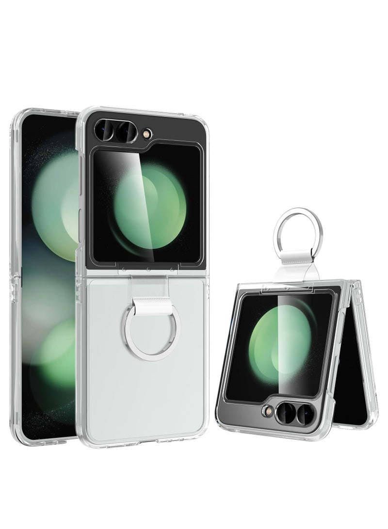 تنطبق على سامسونج غالاكسي زد فليب 5 حالة الهاتف المحمول شفافة رقيقة جدا حالة الهاتف المحمول واقية تنطبق على زد فليب 5 حالة الهاتف المحمول شفافة مع عصابة - Image 1