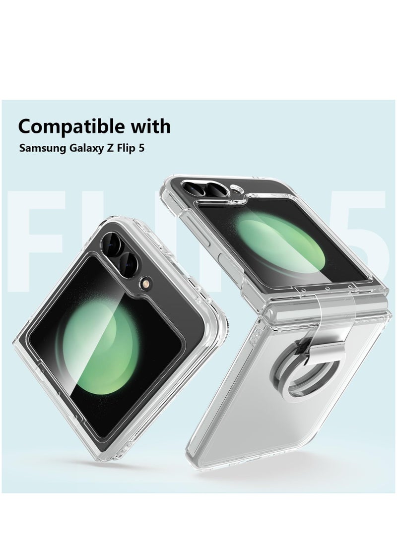 تنطبق على سامسونج غالاكسي زد فليب 5 حالة الهاتف المحمول شفافة رقيقة جدا حالة الهاتف المحمول واقية تنطبق على زد فليب 5 حالة الهاتف المحمول شفافة مع عصابة - Image 3