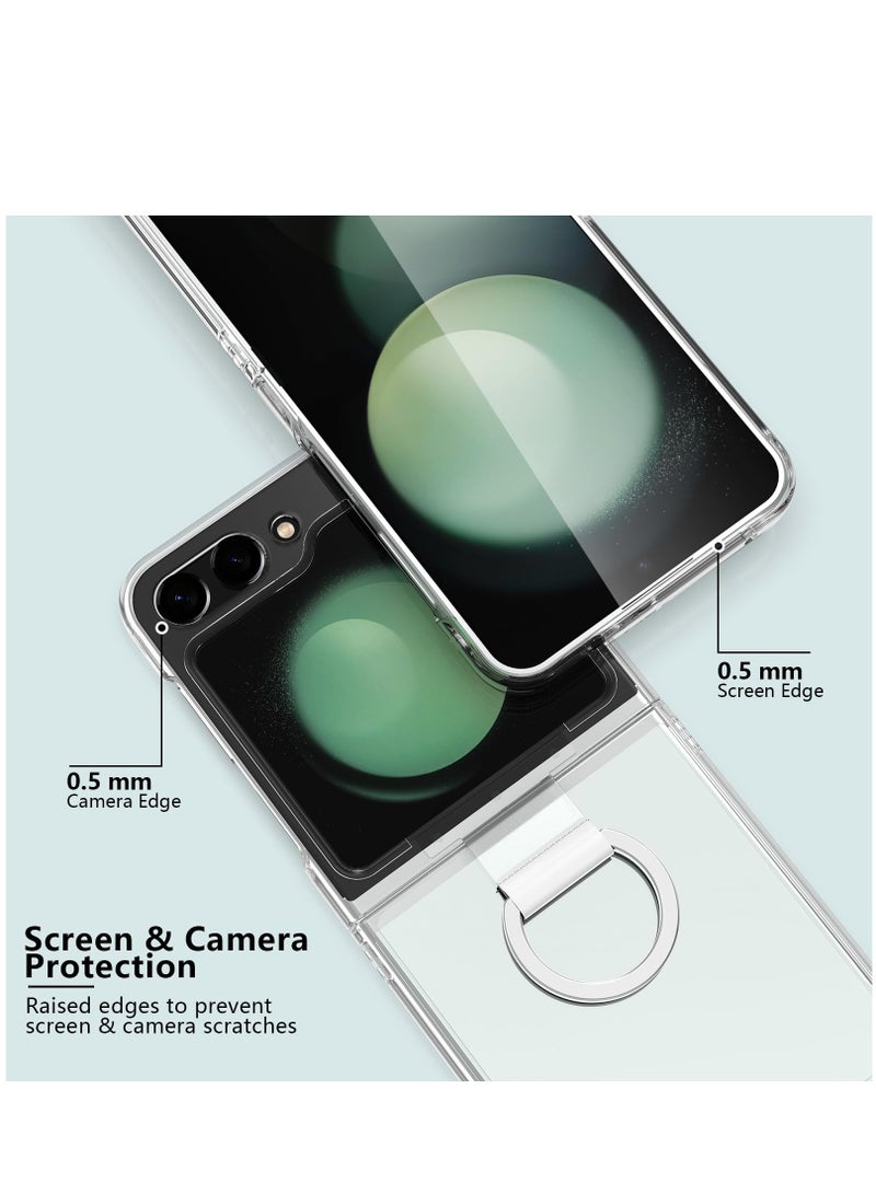 تنطبق على سامسونج غالاكسي زد فليب 5 حالة الهاتف المحمول شفافة رقيقة جدا حالة الهاتف المحمول واقية تنطبق على زد فليب 5 حالة الهاتف المحمول شفافة مع عصابة - Image 5