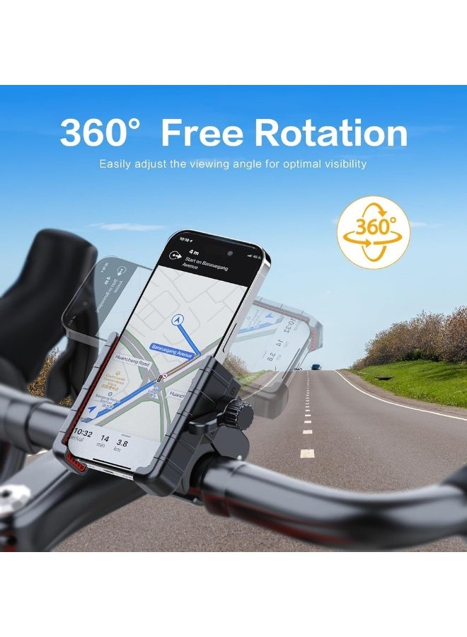 حامل هاتف الدراجة [صديق للكاميرا] حامل هاتف للدراجة النارية للدراجات الكهربائية والدراجات الجبلية والدراجات الترابية والدراجات النارية - دوران 360° مناسب لهواتف iPhone و Android - Image 5