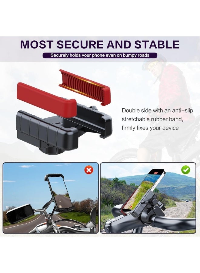 حامل هاتف الدراجة [صديق للكاميرا] حامل هاتف للدراجة النارية للدراجات الكهربائية والدراجات الجبلية والدراجات الترابية والدراجات النارية - دوران 360° مناسب لهواتف iPhone و Android - Image 3