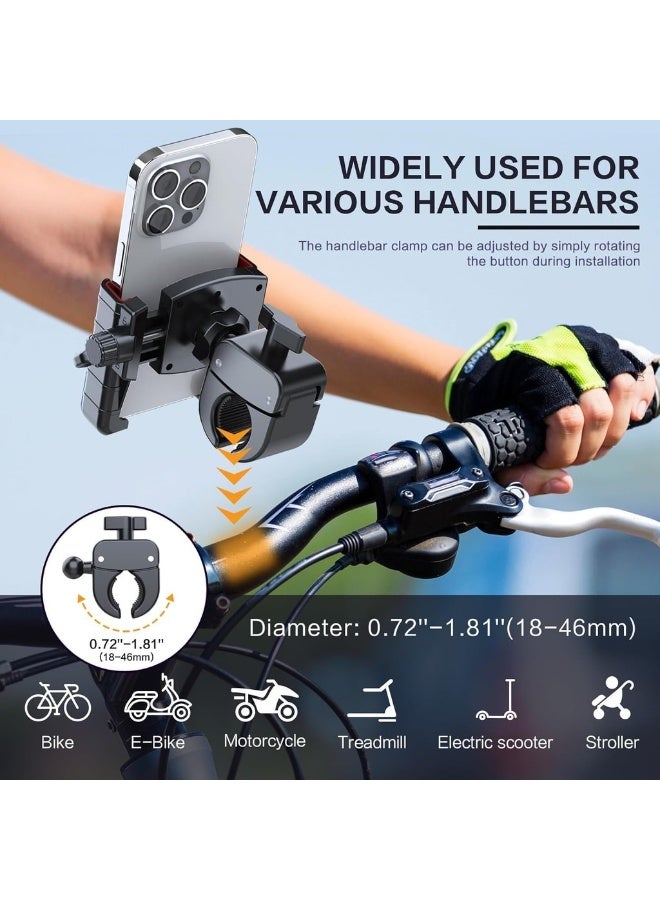 حامل هاتف الدراجة [صديق للكاميرا] حامل هاتف للدراجة النارية للدراجات الكهربائية والدراجات الجبلية والدراجات الترابية والدراجات النارية - دوران 360° مناسب لهواتف iPhone و Android - Image 2