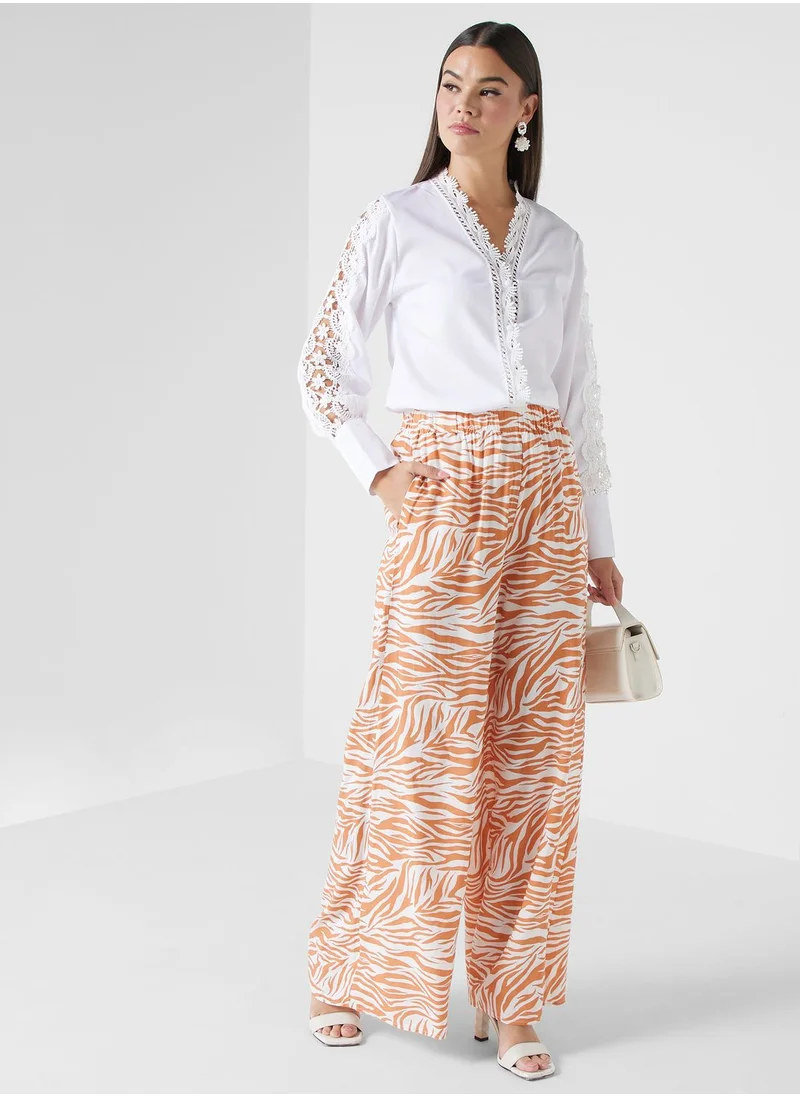 ELLA Printed Wide Leg Pant