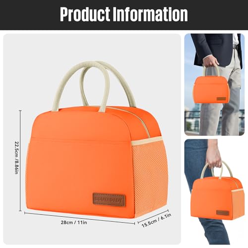 douyadady Lunch Bag WomenMen Lunch Box WomenMen orange - Image 3