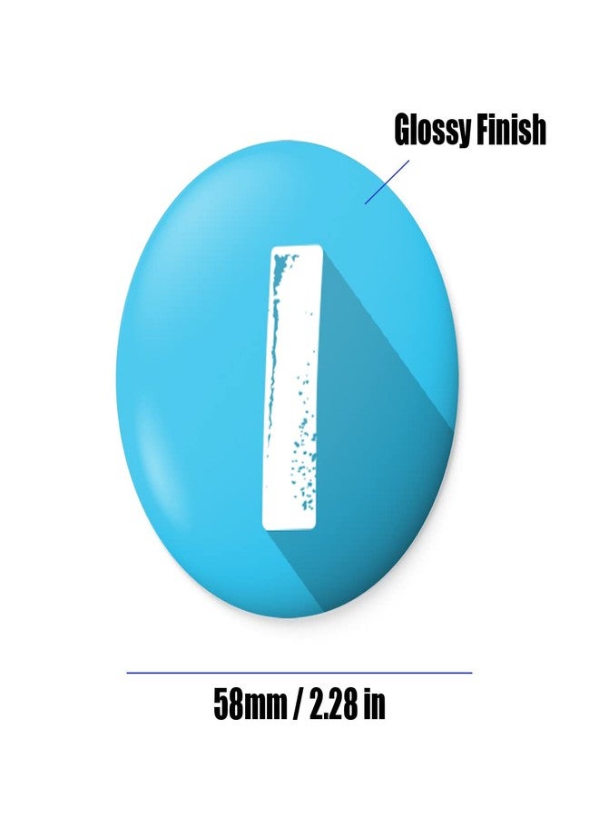 التر إيغو شارة زر حرفية من الأبجدية من alterEgo مع دبوس أمان في الخلف (قطر 58 مم) (I) - Image 2