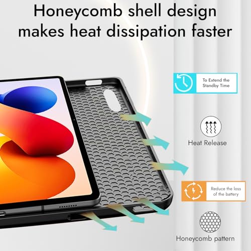 Robustrion Cover for Redmi Pad 2 Pro 12.1 inch Cover Case with Pencil Holder, Trifold Cover Case for Redmi Pad 2 Pro 5G Tablet Cover [Auto Sleep Wake Support] - Black - Image 4