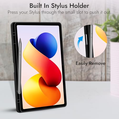 Robustrion Cover for Redmi Pad 2 Pro 12.1 inch Cover Case with Pencil Holder, Trifold Cover Case for Redmi Pad 2 Pro 5G Tablet Cover [Auto Sleep Wake Support] - Black - Image 5