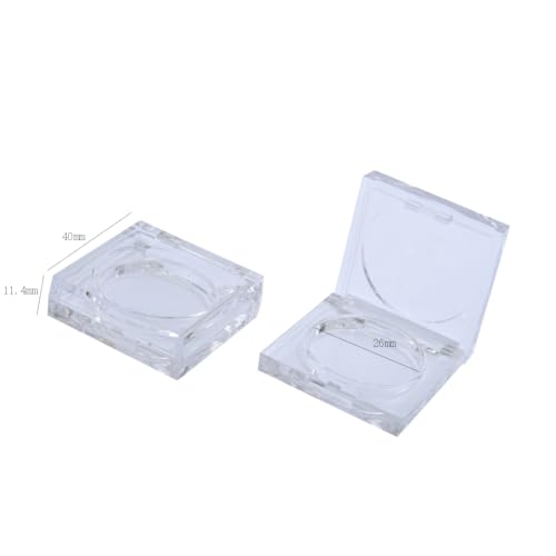 lasenersm 4 Pieces Empty Powder Case Plastic Powder Case Empty Blush Box Refillable Cosmetic Container Jar Eyeshadow Box Blush Holding Plate Empty Eyeshadow Case Cosmetics Container(Clear, 26mm) - Image 2