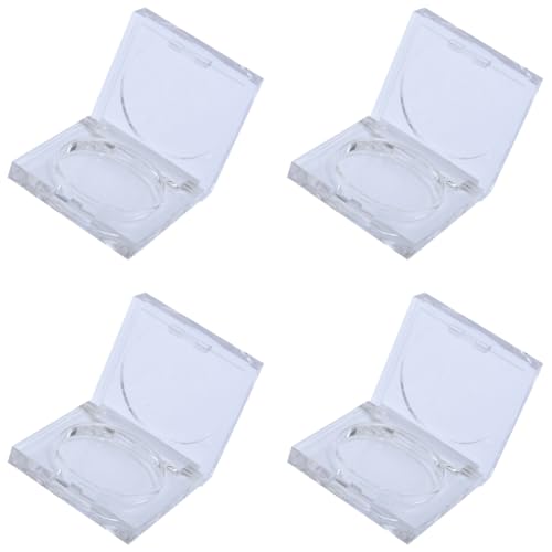 lasenersm 4 Pieces Empty Powder Case Plastic Powder Case Empty Blush Box Refillable Cosmetic Container Jar Eyeshadow Box Blush Holding Plate Empty Eyeshadow Case Cosmetics Container(Clear, 26mm) - Image 1