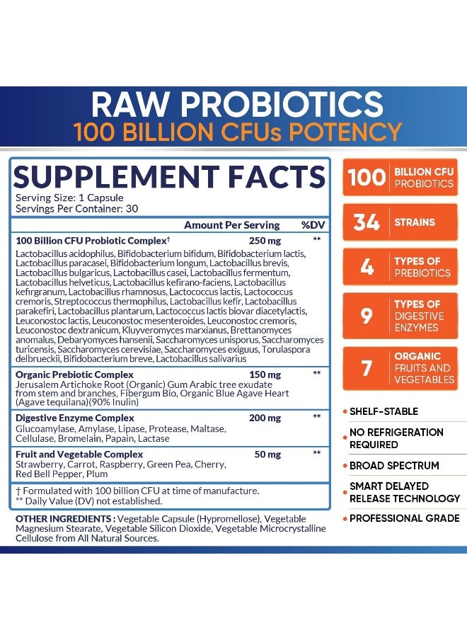 Wholesome Wellness 100 Billion Cfu- Dr. Approved Probiotics For Unisex, 30 Capsules  - Image 3