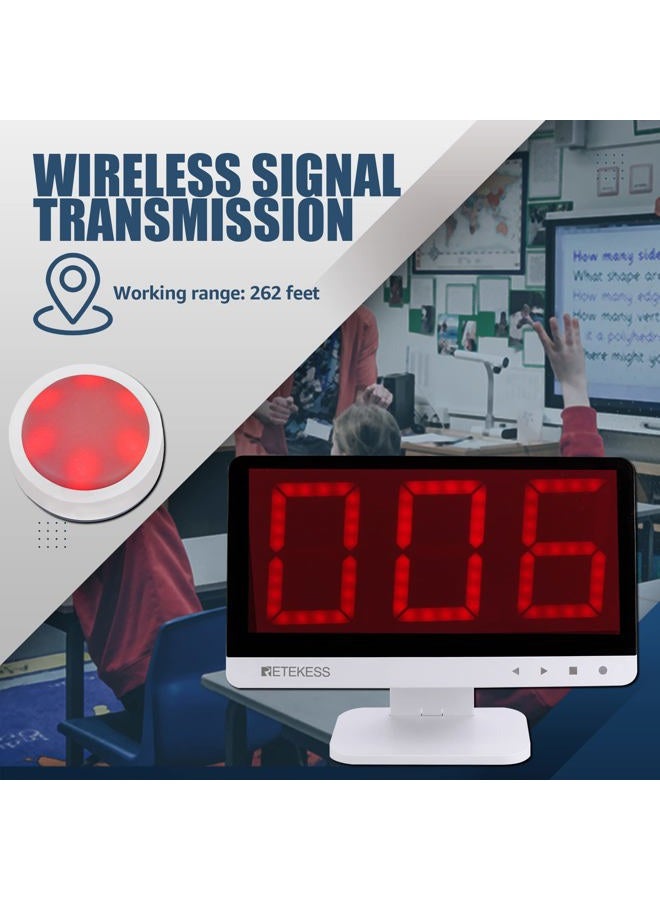 Retekess Tm101 Wireless Quiz Answer Game Buzzer System,15-Level Volume,Add Up To 32 Buttons,262Ft, 6 Buzzers For Show,Family Nights,Learning Resources Classroom,School - Image 2