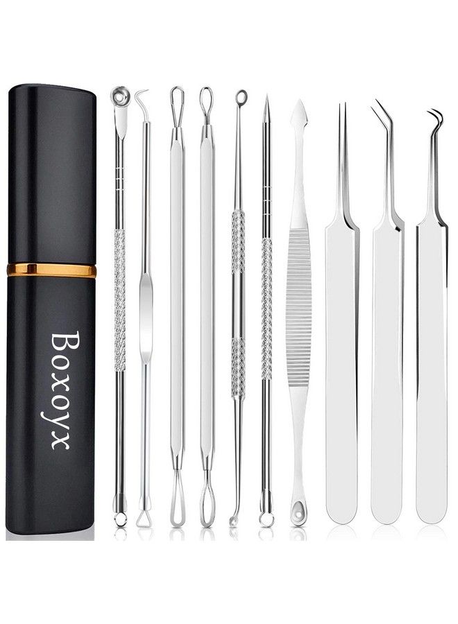 Boxoyx [Latest]Blackhead Remover Tool Boxoyx 10 Pcs Professional Pimple Comedone Extractor Popper Tool Acne Removal Kit Treatment For Pimples Blackheads Zit Removing Foreheadfacial And Nose(Silver) - Image 2